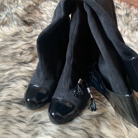 BCBG girls patent suede black boots boot shoes - Picture 6 of 15